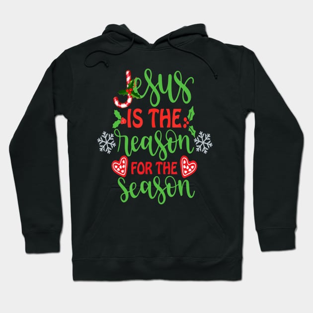 Jesus The Reason Christian Christmas Stocking Stuffer Gifts Hoodie by HaroldKeller